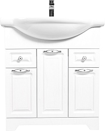 Stella Polare Тумба с раковиной Кармела 75 люкс белое серебро – фотография-4